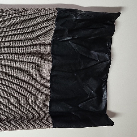 Revolve Bailey 44 American in Paris Knit Faux Leather Dress Taupe & Black Small - Picture 4 of 8